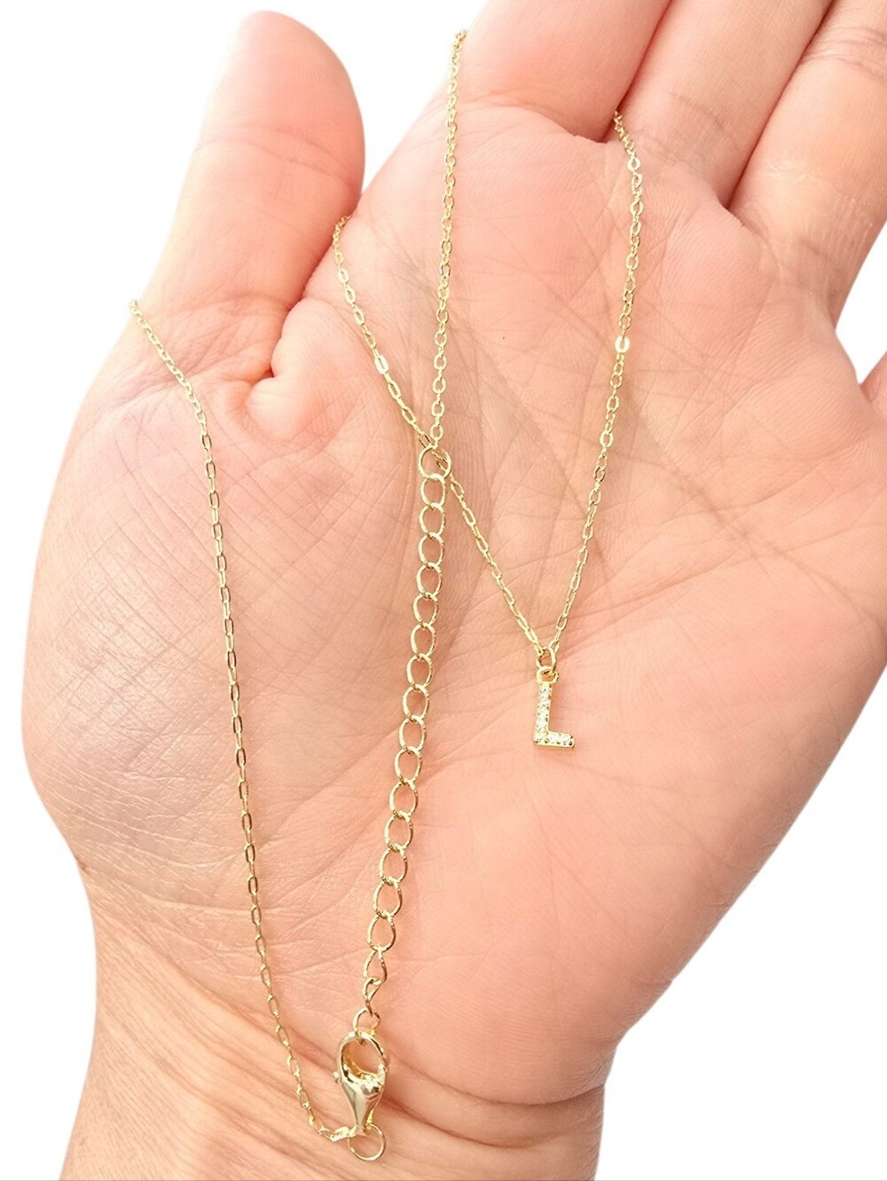 Annabelle Lilly Kids Initial Necklace Gold L NWT